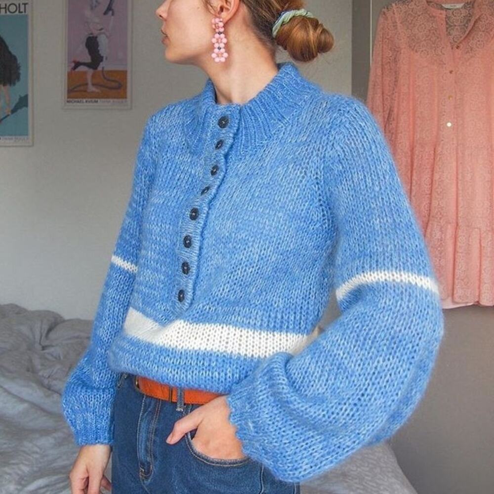 Just Female Dolly High Neck mohair and Wool Blend Sweater
